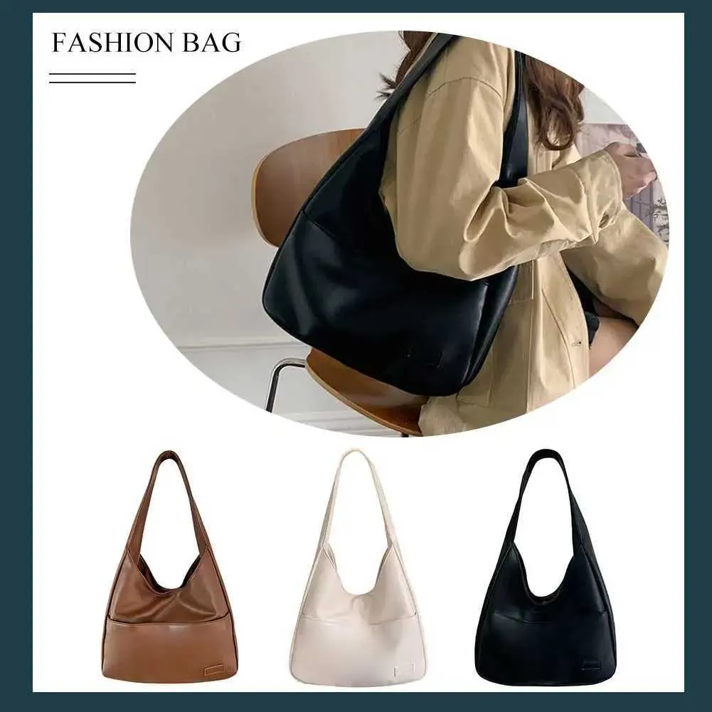 Borsa a tracolla vintage da donna, casual, in pelle PU, grande capacità, morbida, sotto le ascelle, autunno inverno Ba241106_voghion.com