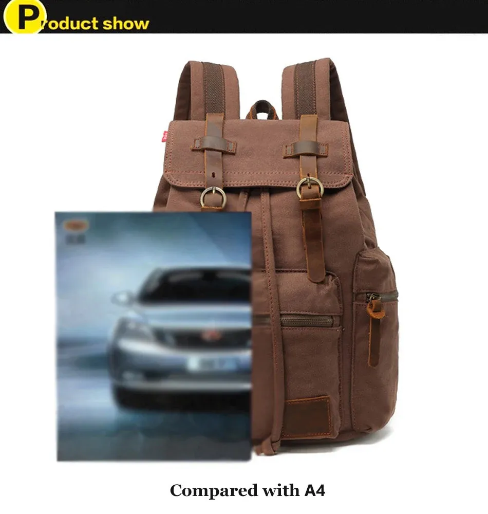 Fashion Vintage Canvas Backpack School Mens Bags Large Capacity Travel Laptop Retro Bag Drop 240730_voghion.com