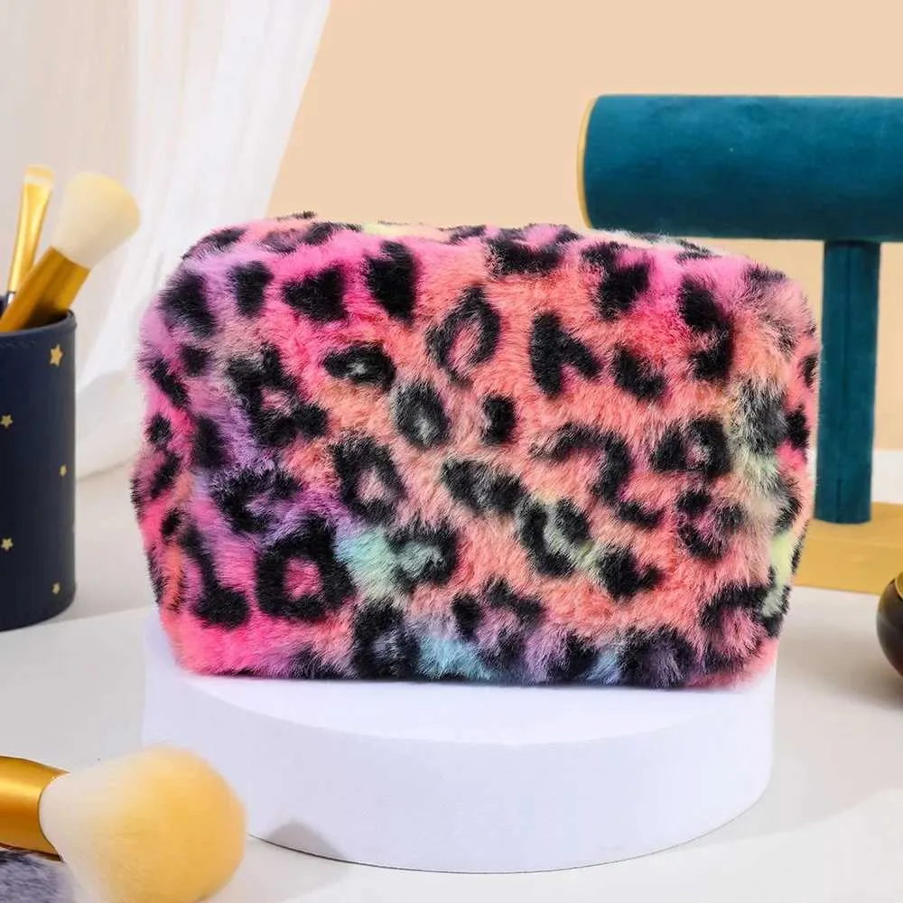 Leopardpels Blød Rejseorganisator Dame Makeuptaske Essentiel Håndtaske Y241023_voghion.com