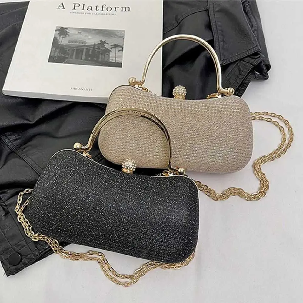 Sac à main de soirée Flash pour femme avec poignée supérieure en métal et bandoulière carrée, sac à chaîne Y241019_voghion.com