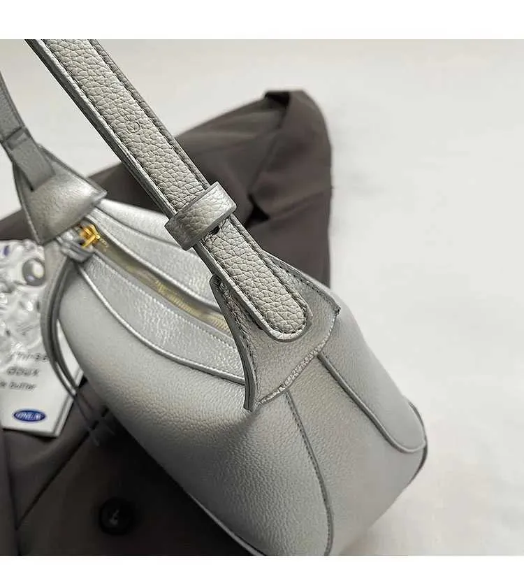 Borsa a tracolla in pelle PU alla moda da donna, borsa a tracolla in pelle solida, borsa a tracolla casual da donna, versatile, in argento_voghion.com