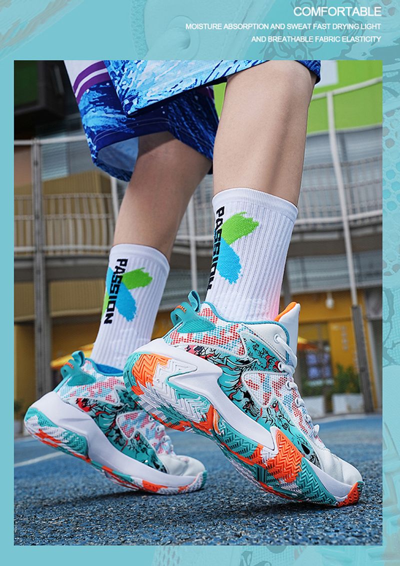 Leichte, atmungsaktive, bequeme Basketballschuhe für Sportstudenten mit Dämpfung und Rückprall_voghion.com