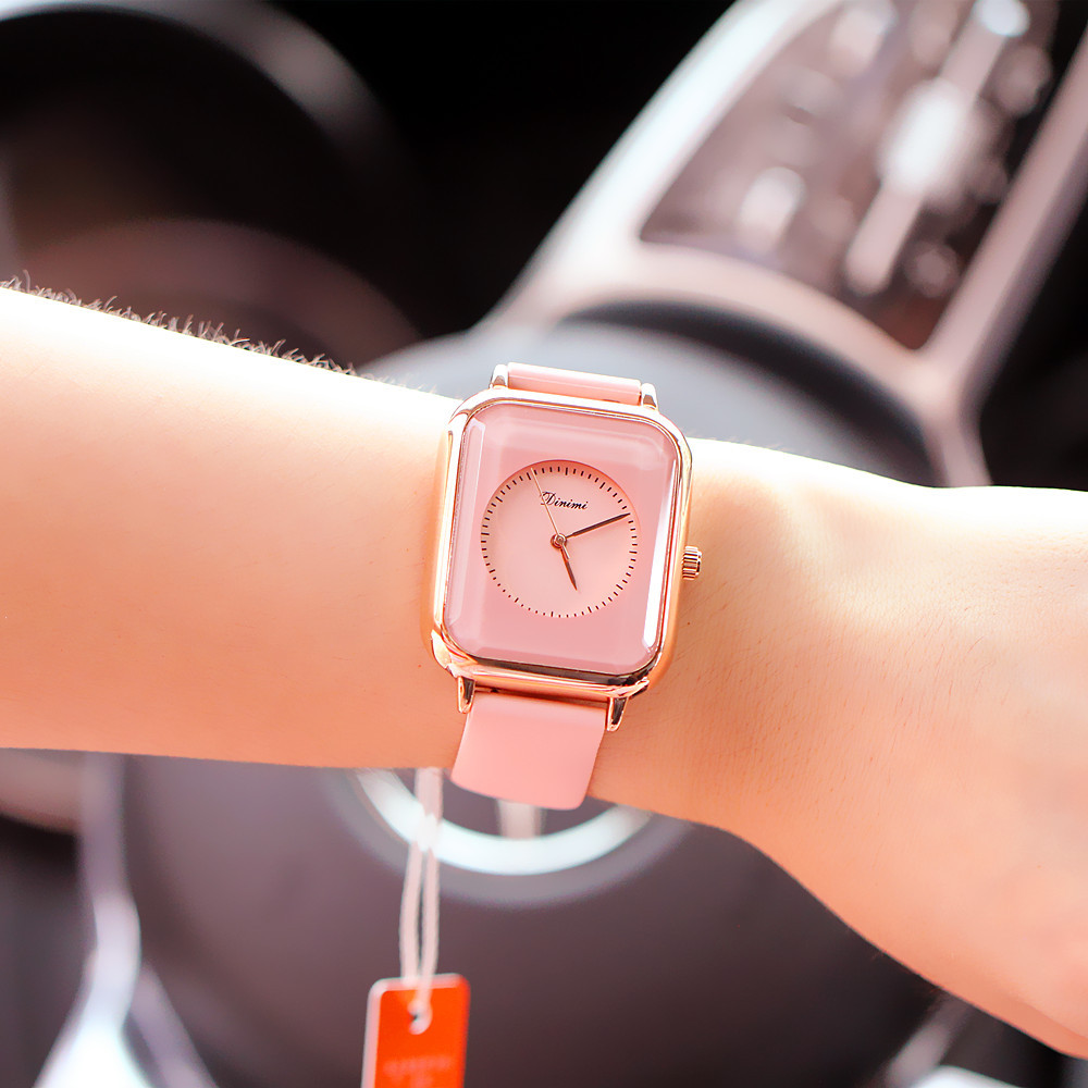 Ceas de damă nou la modă, stil Pointer, dreptunghiular, cu bandă din silicon, cu cuarț, impermeabil, versatil_voghion.com