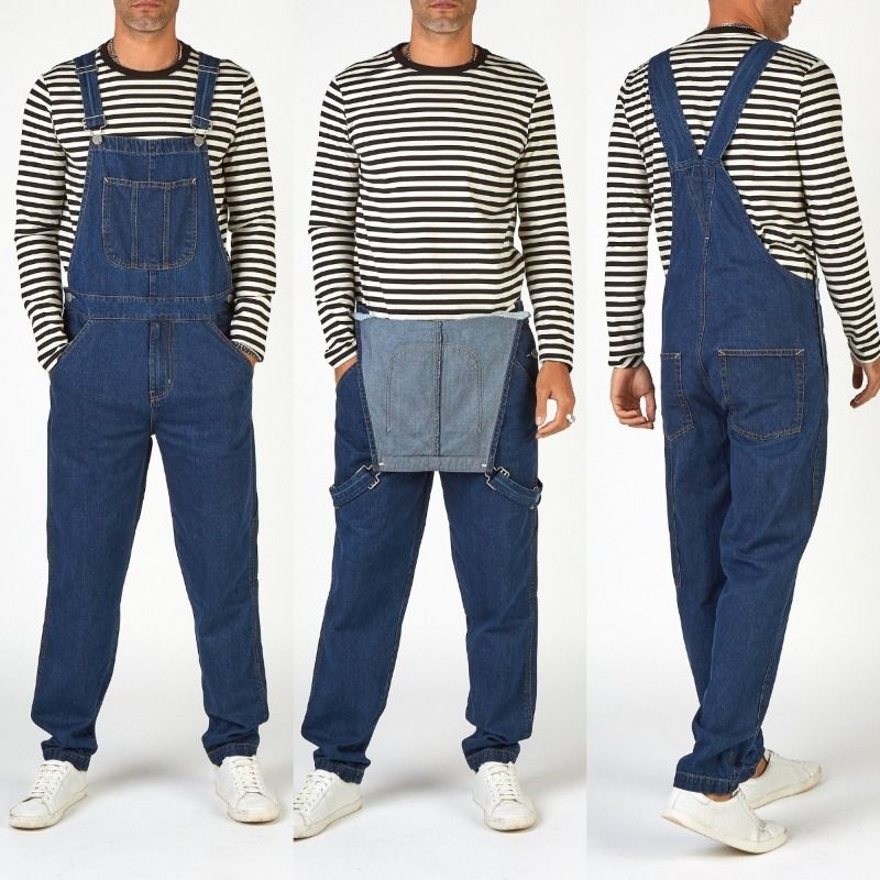 2024 Lente Herfst Denim Overalls Bretels Heren Jeans Nieuwe Broek Jumpsuit_voghion.com