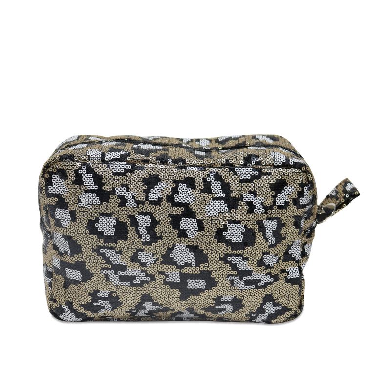 Große Kapazität Pailletten Leopardenmuster Reisetasche Wochenende Gepäcktasche Männer und Frauen Reisen tragbare_voghion.com