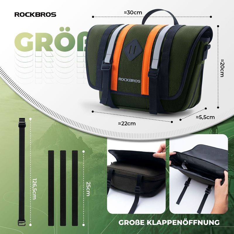 ROCKBROS Handlebar Bicycle Bag Crossbag With Shoulder Strap Electric Scooter 4L_voghion.com