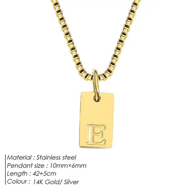 SUNIBI Initial Engraved A-Z Alphabet Charm Necklace Box Chain Stainless Steel Women's Minimalism Jewelry Gift Wholesale_voghion.com