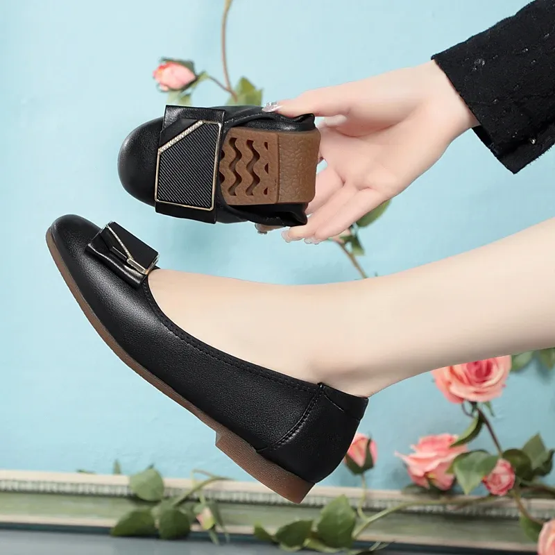 Ballet Flats For Women Genuine Leather Comfortable Soft Sole Shoes_voghion.com