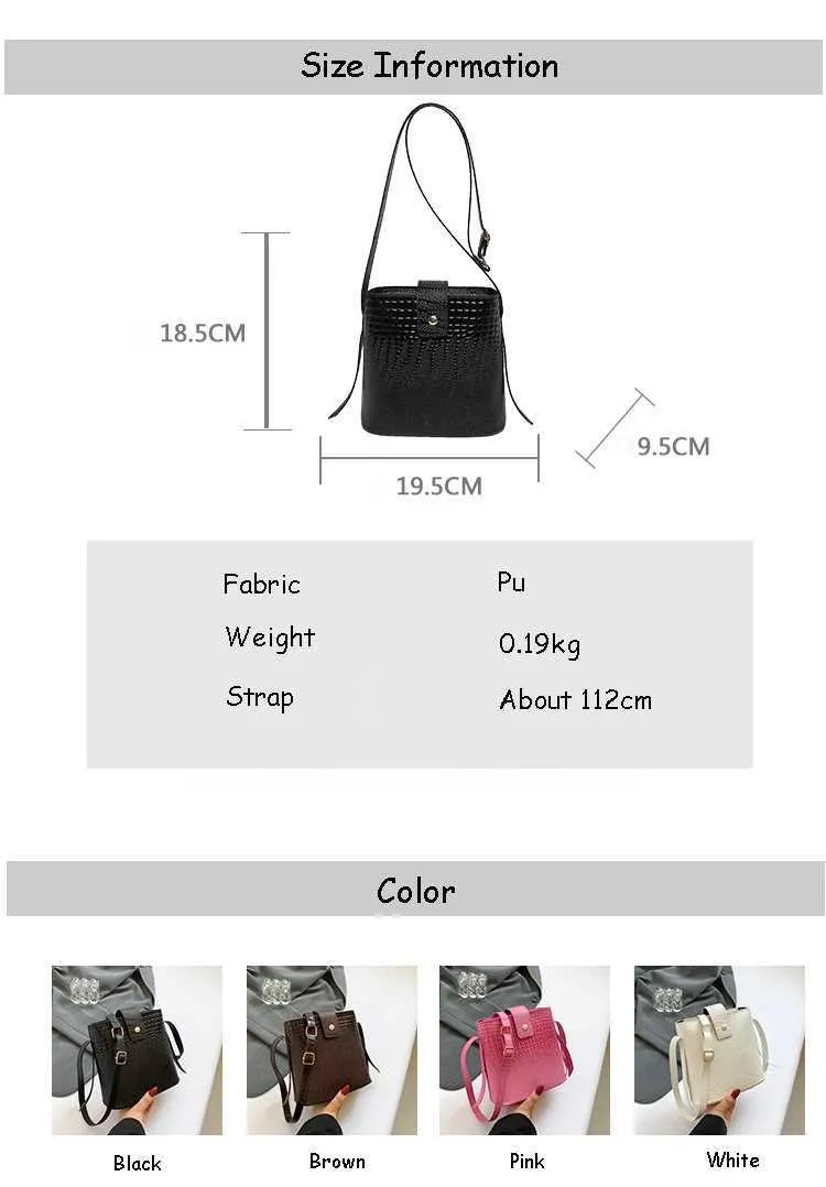 Retro Steinmuster Eimer Handtasche Damen Umhängetasche Schultertasche_voghion.com
