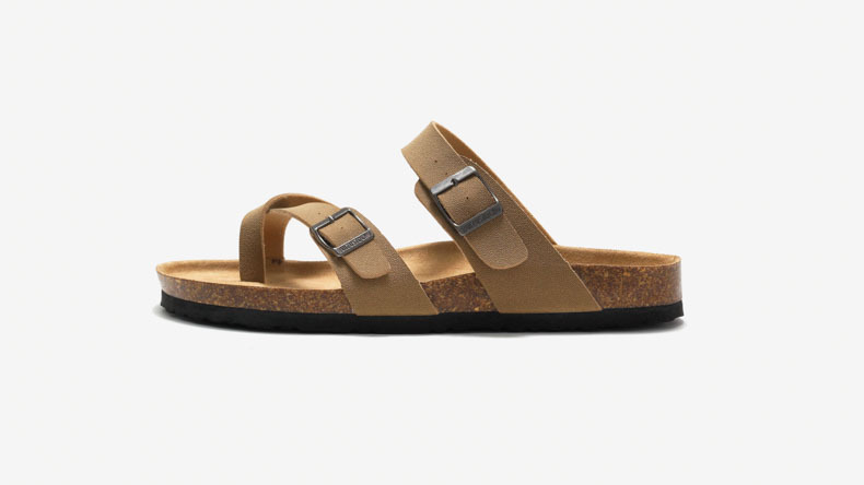 Ruizu 2024 autumn and summer new women's cork slippers trendy men's sandals couple beach shoes cork outdoor wear_voghion.com