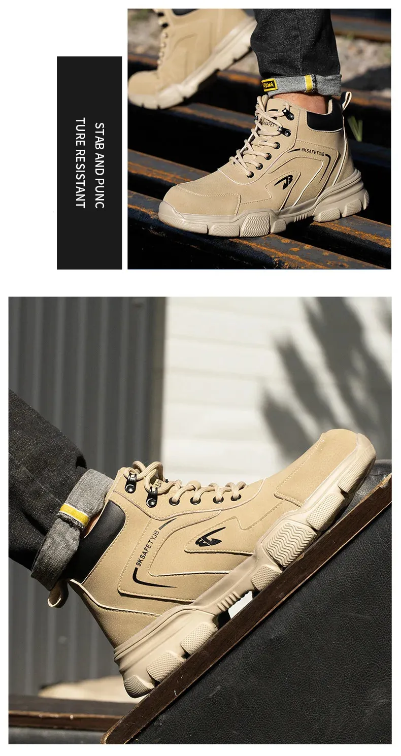 Arbeitssicherheit Stoßfeste Sportschuhe Stahlkappen Herren Arbeitsstiefel 250318_voghion.com