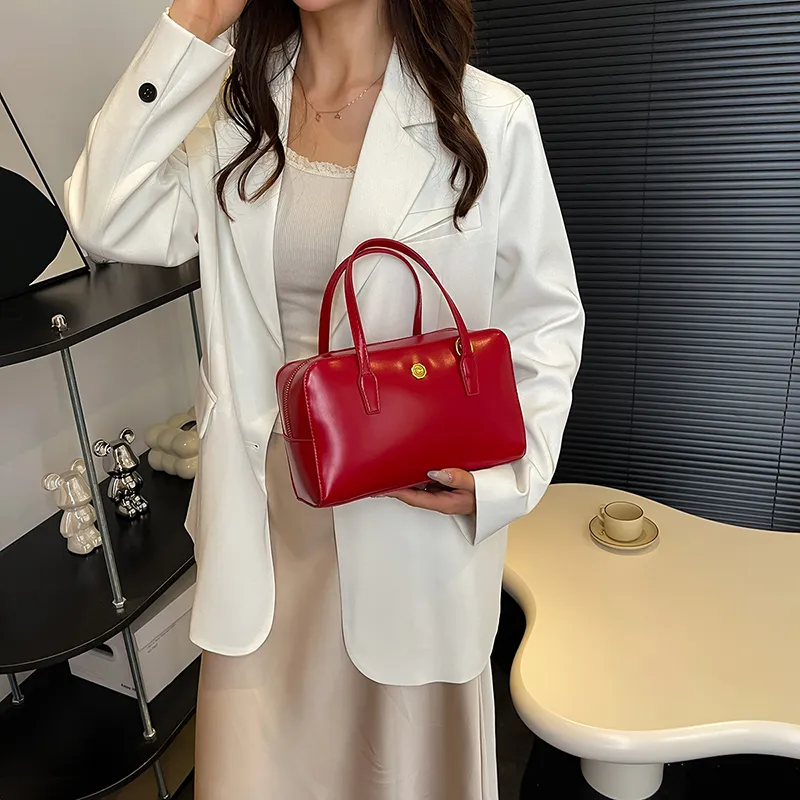 Kordelzug Kleine PU Leder Umhängetaschen Mit Kurzen Griff Für Frauen 2024 Sommer Koreanische Mode Schulter Dame Handtaschen_voghion.com