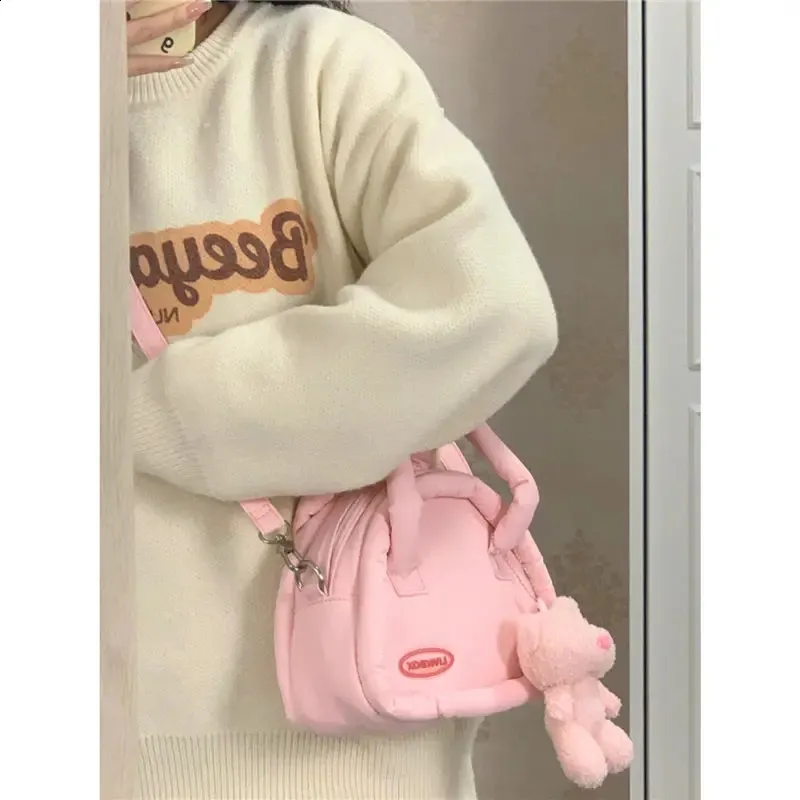 Xiuya Süße, niedliche Handtaschen für Damen, flauschig, weiche Wolken, lässige Umhängetasche im Haruku-Stil, Sommermode, Umhängetasche 240919_voghion.com