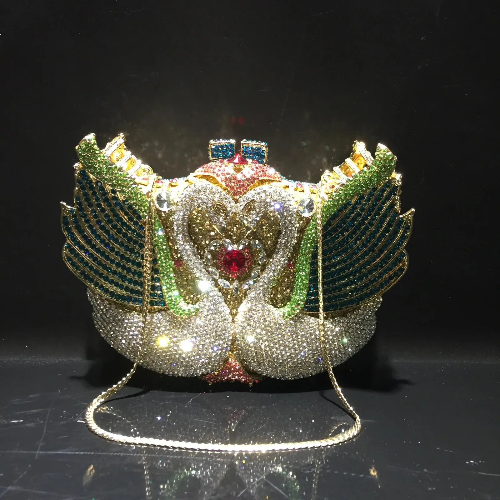 XIYUAN RosaPretoAzulDourado Cristal Noite Clutches Bolsa Oca Mulheres Metal Clutch Bolsa Casamento Festa Baile Jantar_voghion.com