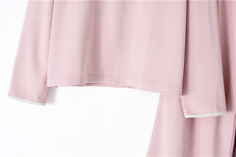 Fløjl pyjamas sæt til kvinder v-hals pullover hjemmetøj sæt_voghion.com