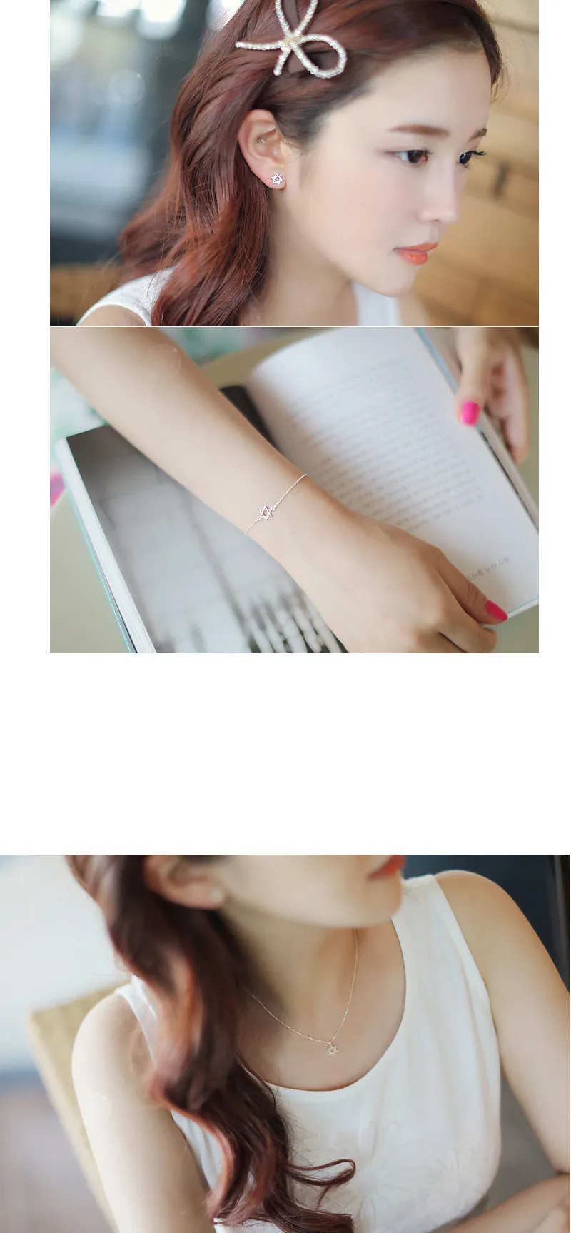 Pendant Necklaces DreamySky Bohemia Sier Color David Pendants For Women Ladies Long Star Statement Wedding Jewelry_voghion.com