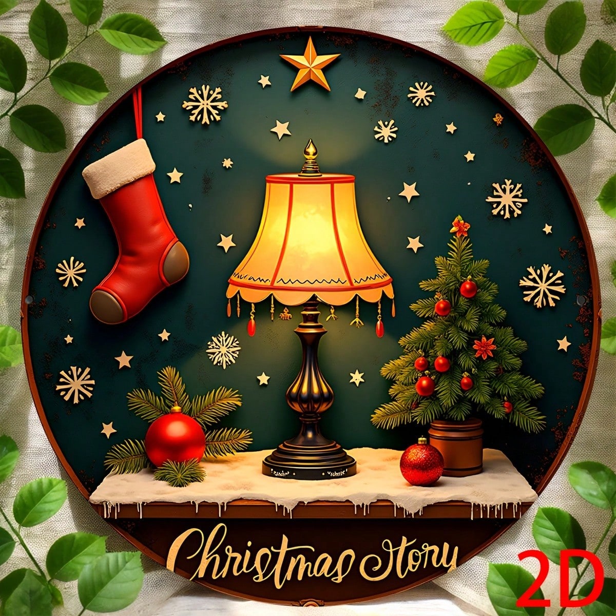 Placas decorativas planas 2D, 20 x 20 cm, estilo retro, colgantes de madera para Navidad, árbol de Navidad, regalo para amigos en Navidad, decoración navideña para el hogar_voghion.com