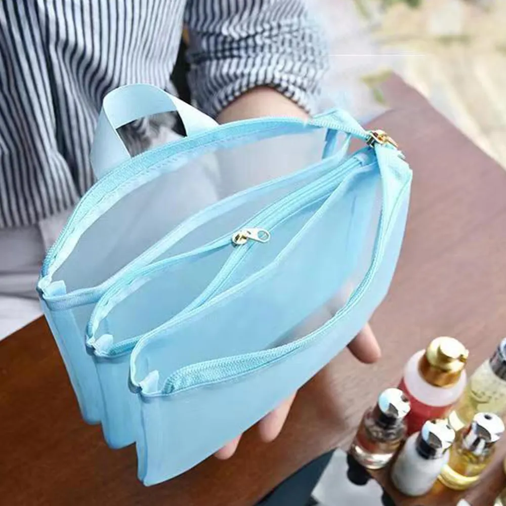Netzaufbewahrung mit Fach, Kosmetiktaschen, Make-up, tragbare Reise-Kulturtasche, Hautpflege-Toilettenartikel-Organizer-Tasche_voghion.com