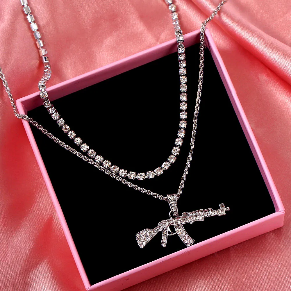 Layered Pendant Necklace With Crystal Crystals For Women_voghion.com