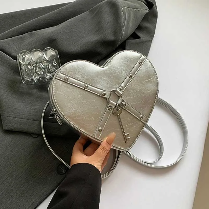 Rucsac mini din piele PU pentru femei, cu pandantiv în formă de inimă, impermeabil, cu fermoar, Ba241217_voghion.com