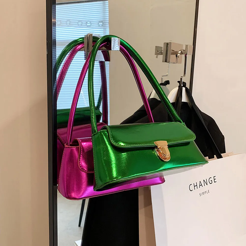 Handtassen voor dames, eenvoudige handtassen met handvat, Franse tote, elegante glanzende oksel, schoudertas van PU-leer voor dames_voghion.com