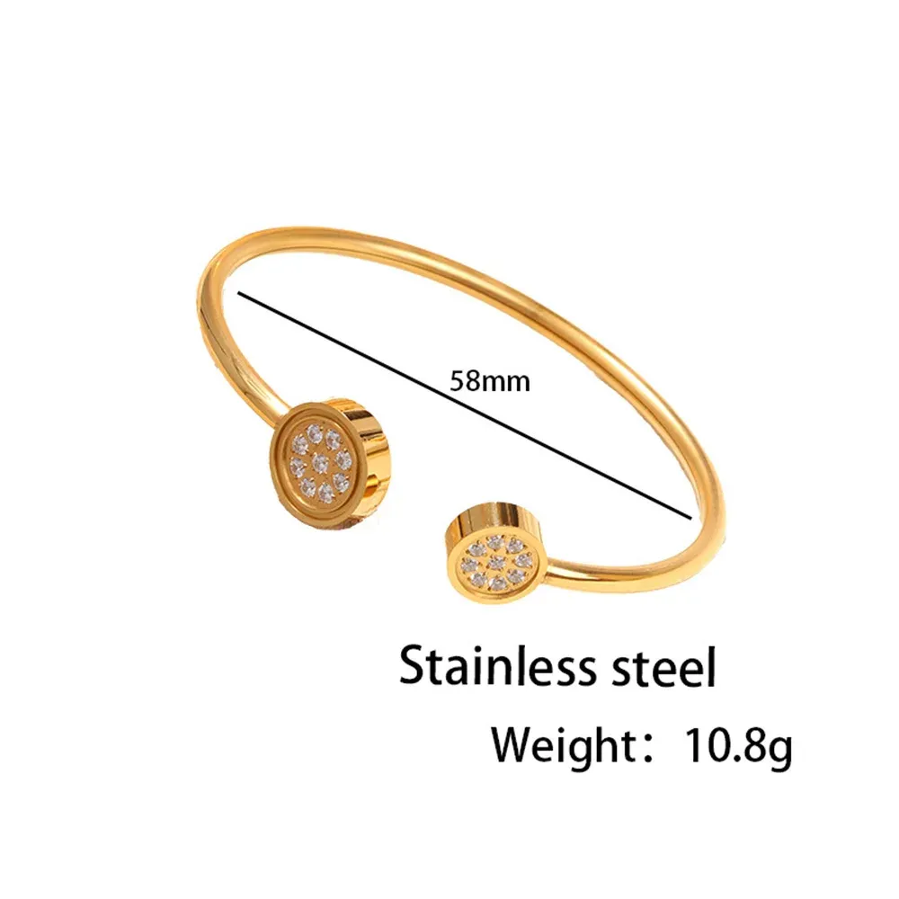 Dubbele hart cuff armband voor dames met zirkonia inglegd_voghion.com