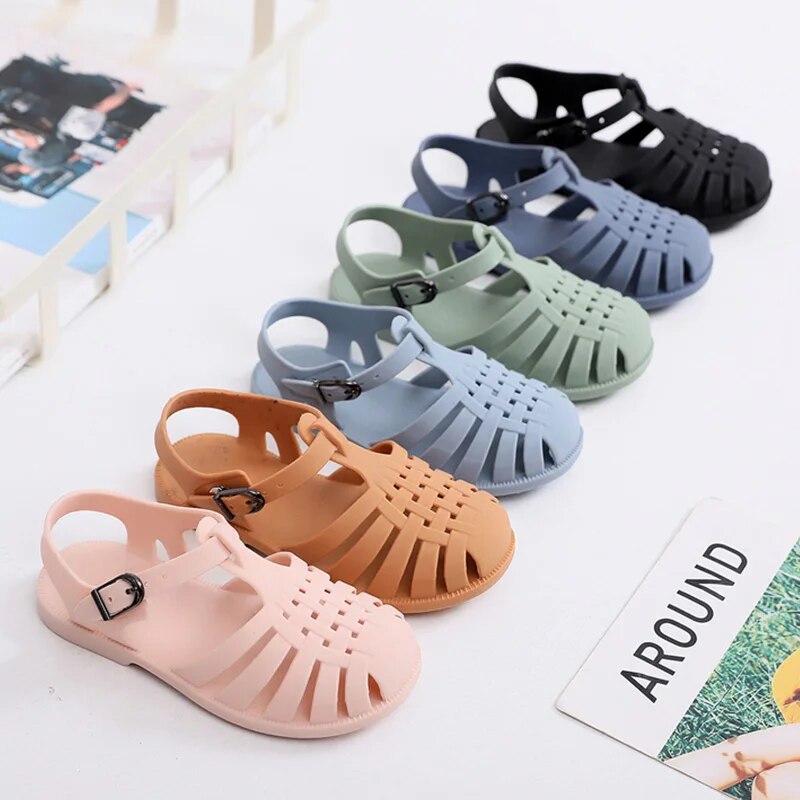 Summer Children Sandals Baby Girls Toddler Soft Non-slip Princess Shoes Kids Candy Jelly Beach Shoes Boys Casual Roman Slippers_voghion.com