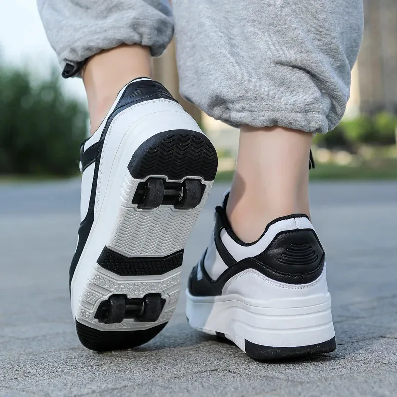 Athletic Roller Skate Kids Snickers With Wheels Children Rollerskates Fashion Outdoor Sports Shoes Girls Boys 231122_voghion.com