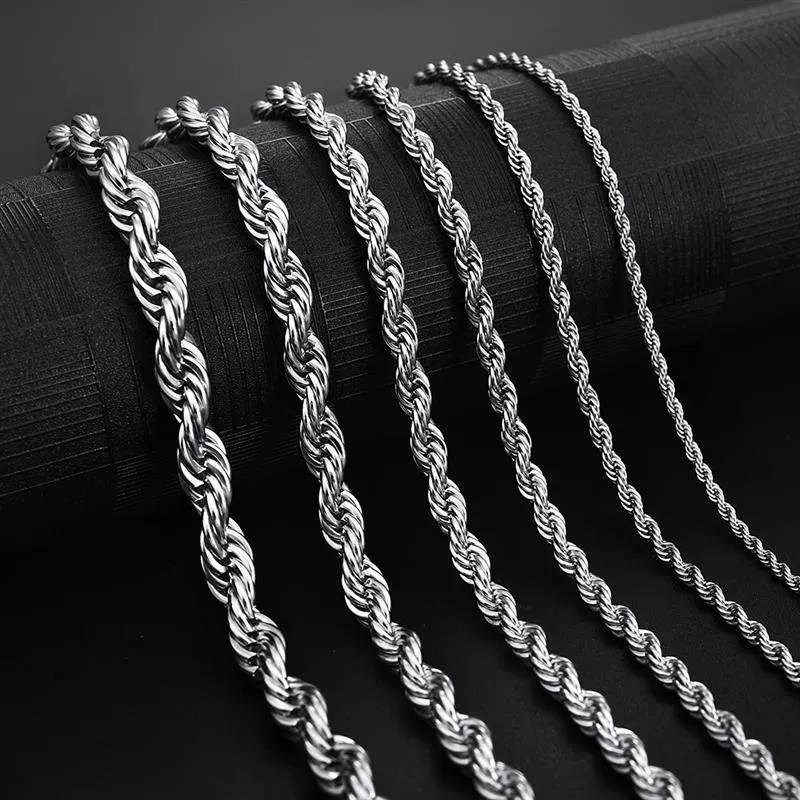 Rustfritt stålkjedehalskjede for menn og kvinner, kubansk lenke, svart gull, sierfarge, punk, choker, mote, mannsmykker, gave_voghion.com