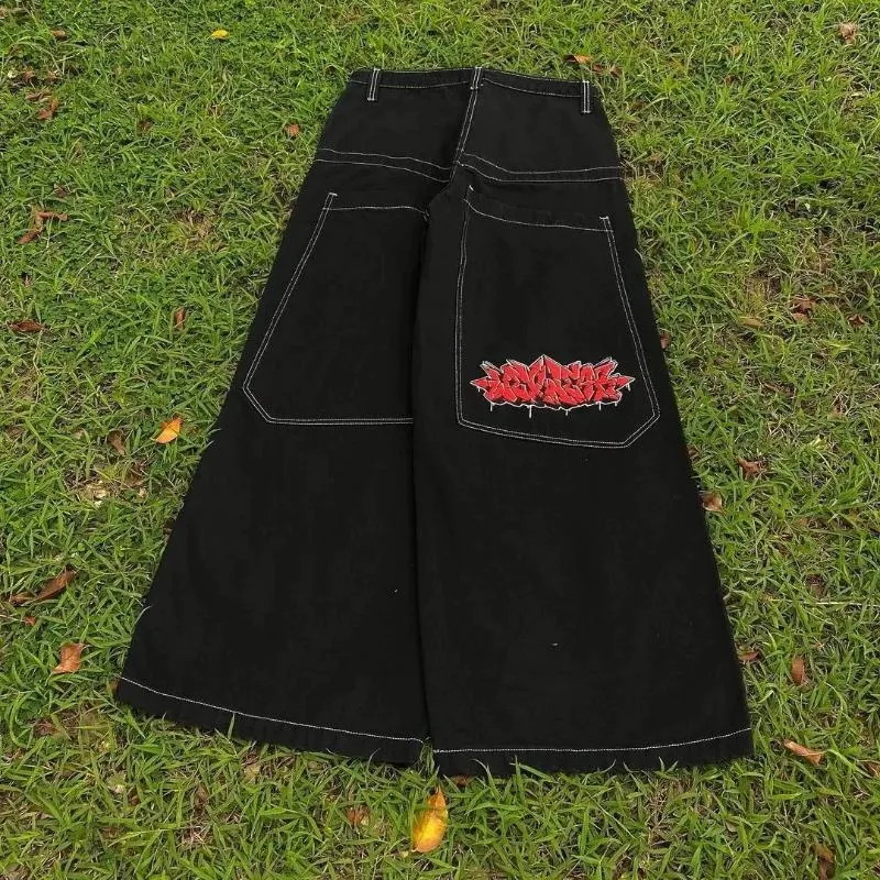 Men's Jeans Y2K Bat Animal Embroidery Baggy Vintage Men Black Washed Hip Hop Goth Denim Pants Fashion Women Straight_voghion.com
