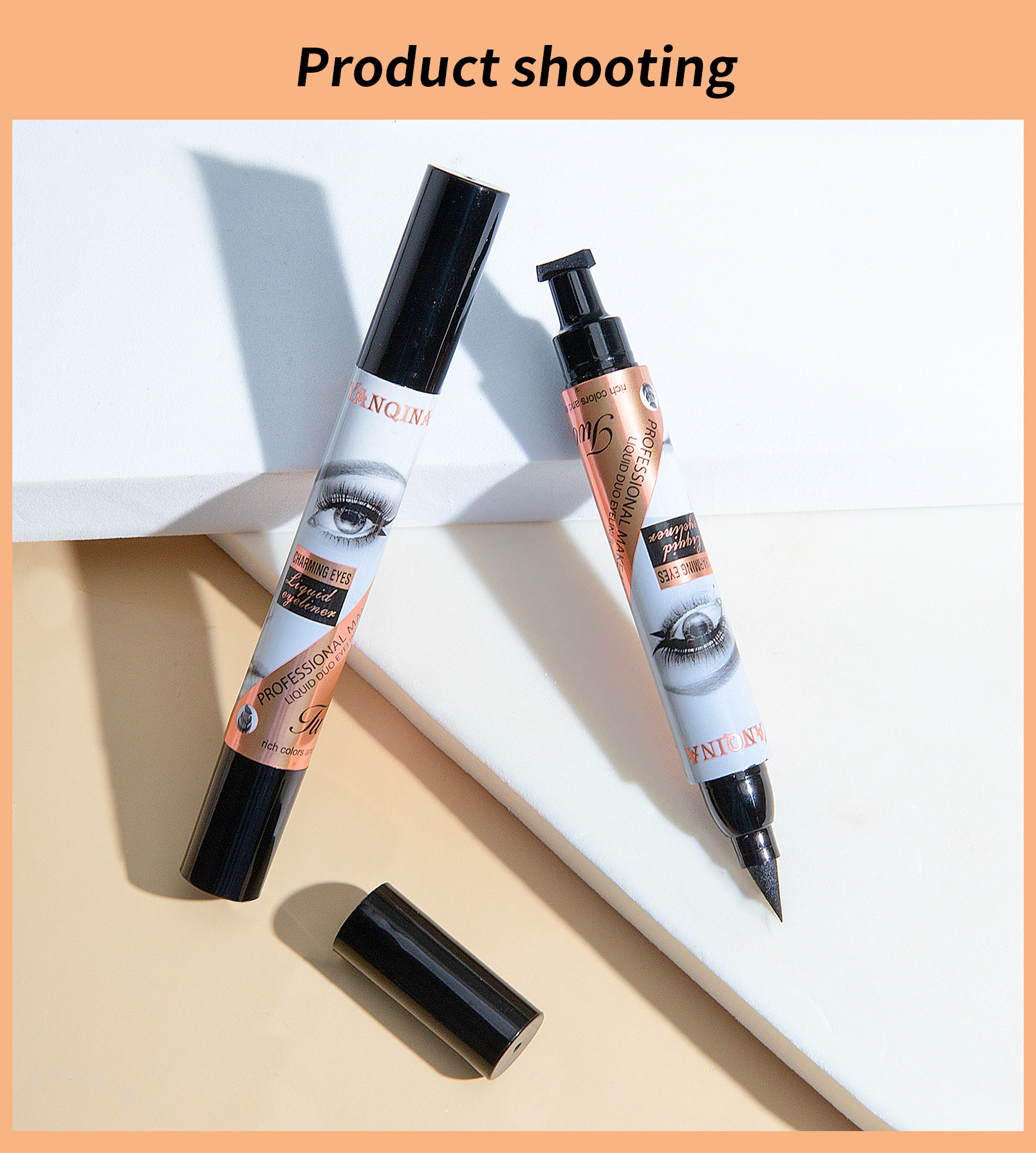 YANQINA Seal vandfast og ikke-udtværende dobbeltstempel eyeliner makeup_voghion.com