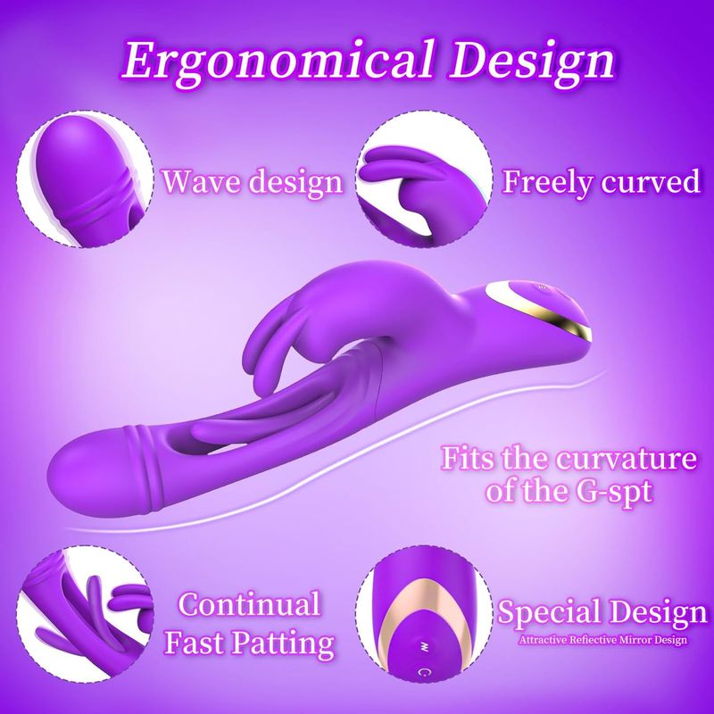 Vibratore Sex per donne 4IN1 Vibratori Rabbit Giocattoli con Dildo Vibranti Battenti e Coniglietto Battente Prodotti per adulti_voghion.com