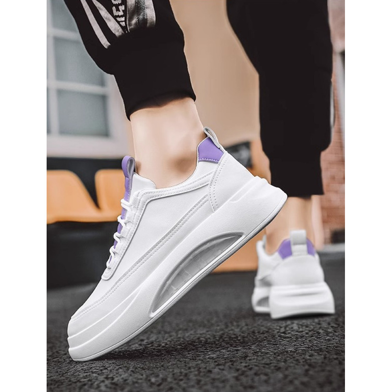 2024 New Summer Versatile Sports Board Men's Casual Leather Elevated Little White Trendy Shoes_voghion.com