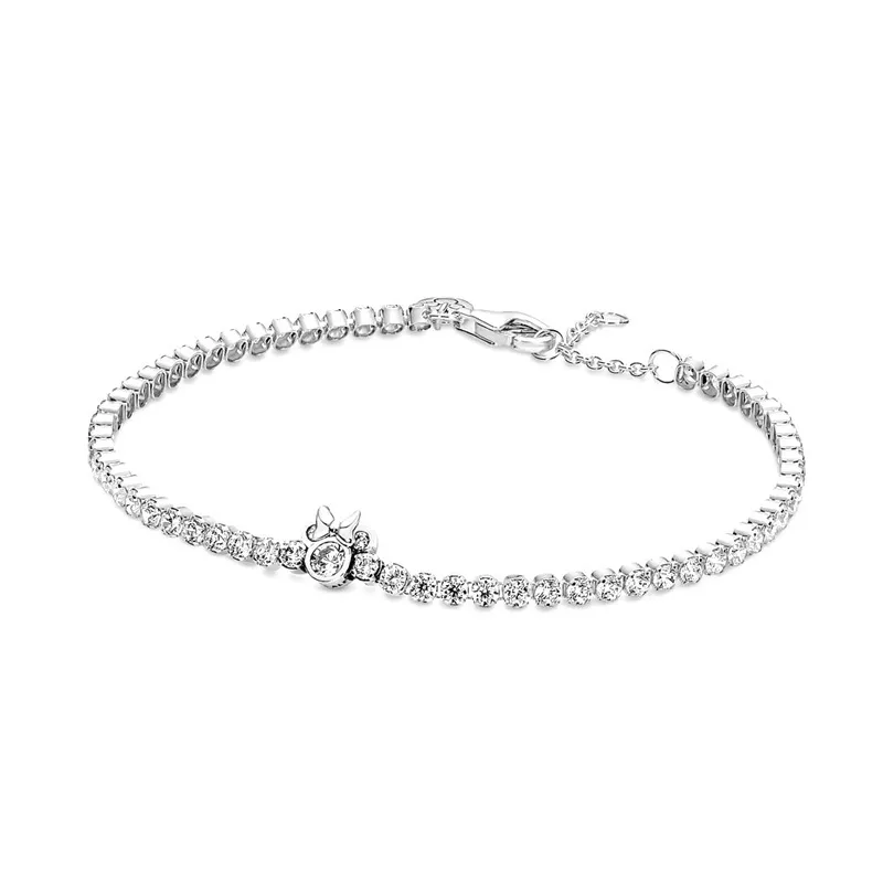S Sterling Tennis Charm Armbänder für Frauen Mädchen Bling Diamant glänzende Kristall CZ Zirkon Pure Silber Liebe Designer_voghion.com