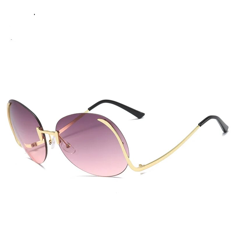 New Colored Ocean Film Frameless Personalized Sunshade European American Trendy And Fashionable Sunglasses_voghion.com