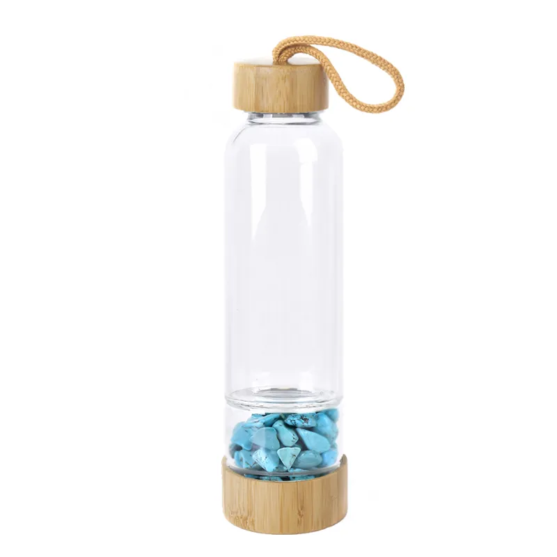 Collares colgantes creativos de cristal de cuarzo natural, botella de agua de vidrio, grava, piedra irregular, taza, punta, varita curativa_voghion.com