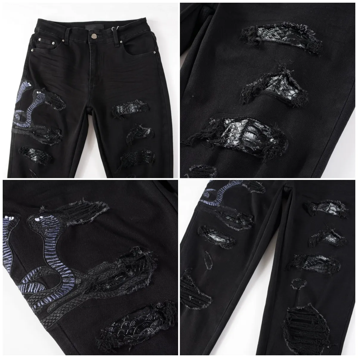 2025 Designer Mens High Quality Fashion Technology Jeans Luxury Designer Denim Pant Distressed Ripped Black Blue Jean_mkmklike.com