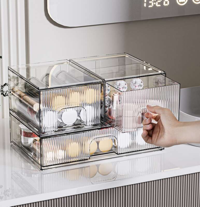 Cosmetici Grande Capacità Desktop Storage Box, Prodotti per la cura della pelle Plastica Antipolvere Scaffale Domestico, Acrilico_voghion.com