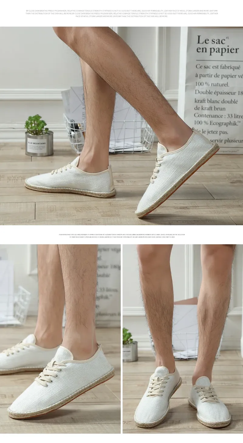 Shoes Summer Espadrilles Men Canvas New Breathable Fisherman Footwear Mens Slip on Loafers Large Size 47 Sneakers_voghion.com
