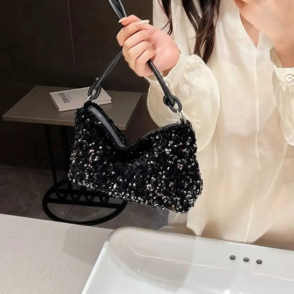 Einfarbig Crossbody Mode INS Pailletten Schulter Taschen Telefon Geldbörse Handtasche Abend Clutch Tasche Mädchen DIYC241103_voghion.com