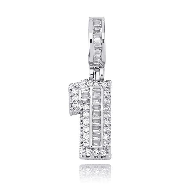 Gold Plated Iced Out CZ Square Cubic Zirconia Custom Sports Number Pendant Chain Necklace DIY Bling Diamond Hip Hop_voghion.com