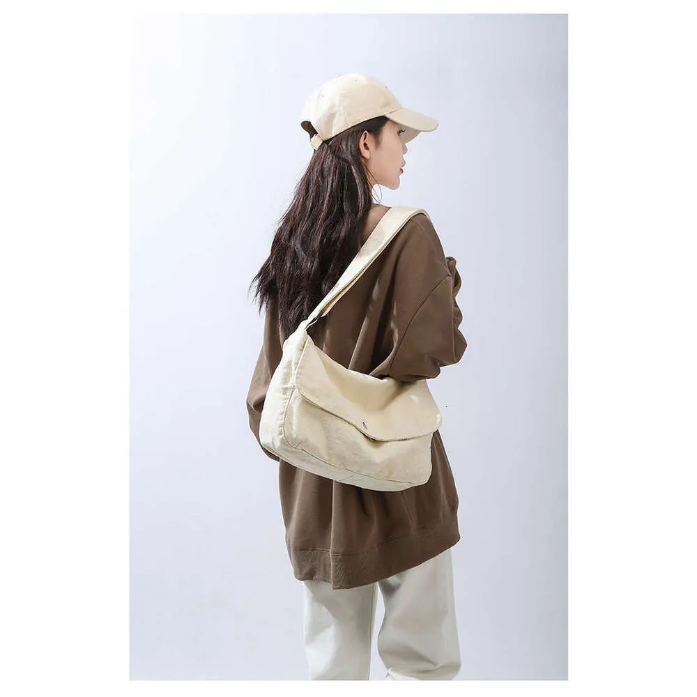 Borsa a tracolla minimalista in tela di cotone set borse donna_voghion.com