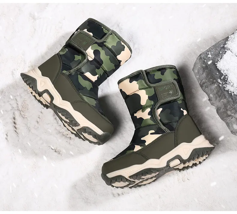 Winter Children's Fleece Thickened And Warm Outdoor Sports And Leisure High-top Snow Boots_voghion.com