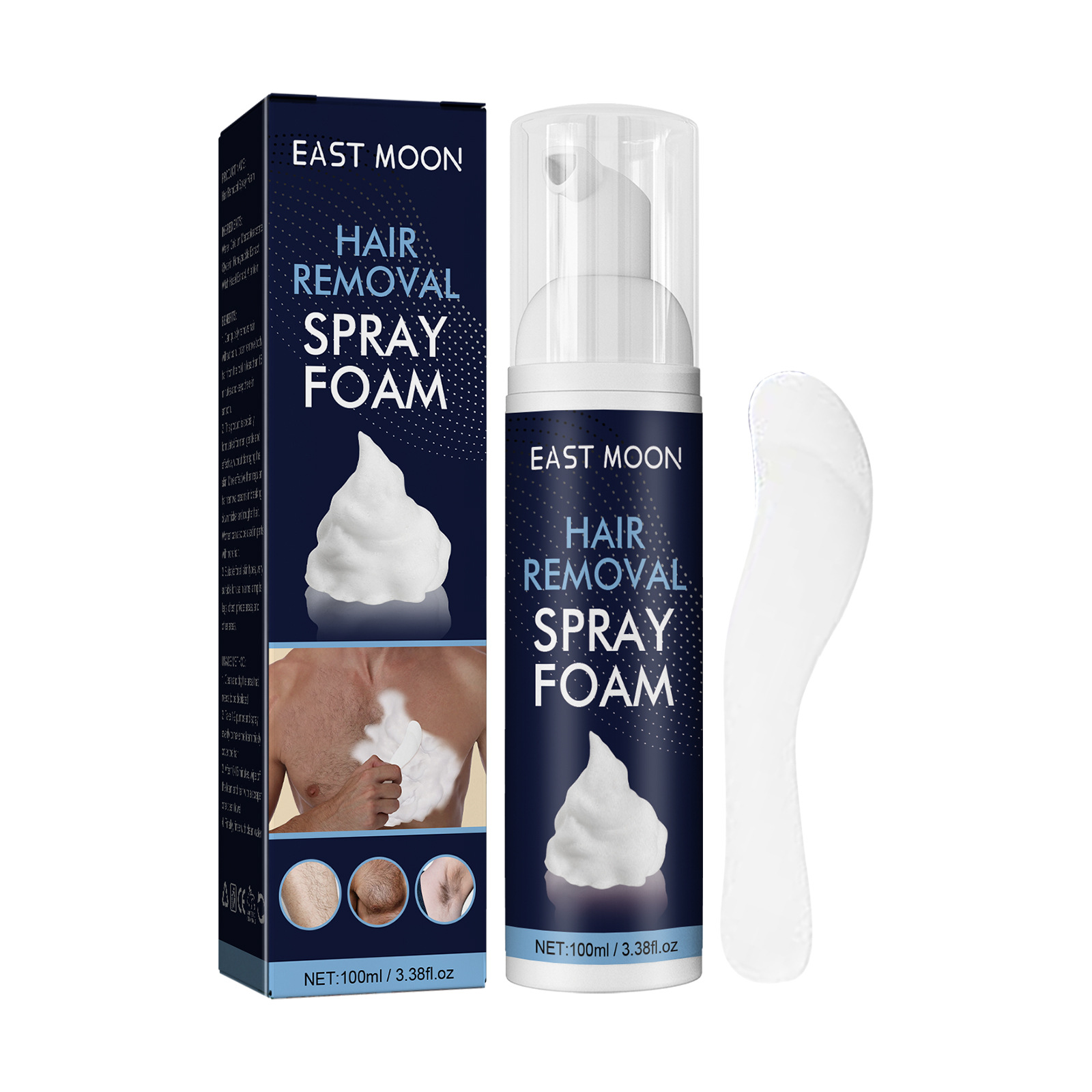 East Moon Spray masculino de espuma para limpeza rápida e depilação rápida_voghion.com