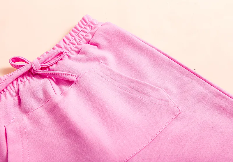2 Stück Kinder Mädchen Einfarbig Kapuzenpullover & Hosen Set Langarm Aktiv Draussen 1-8 Jahre Herbst Weiß Hellgrün Rosa_voghion.com