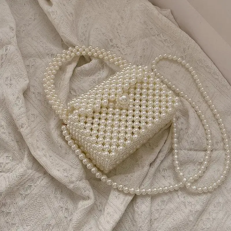 Sacs à bandoulière en perles pour femmes, petit portefeuille à pièces, sac à main tissé à la main pour téléphone, sac fourre-tout à bandoulière pour dames 240822_voghion.com