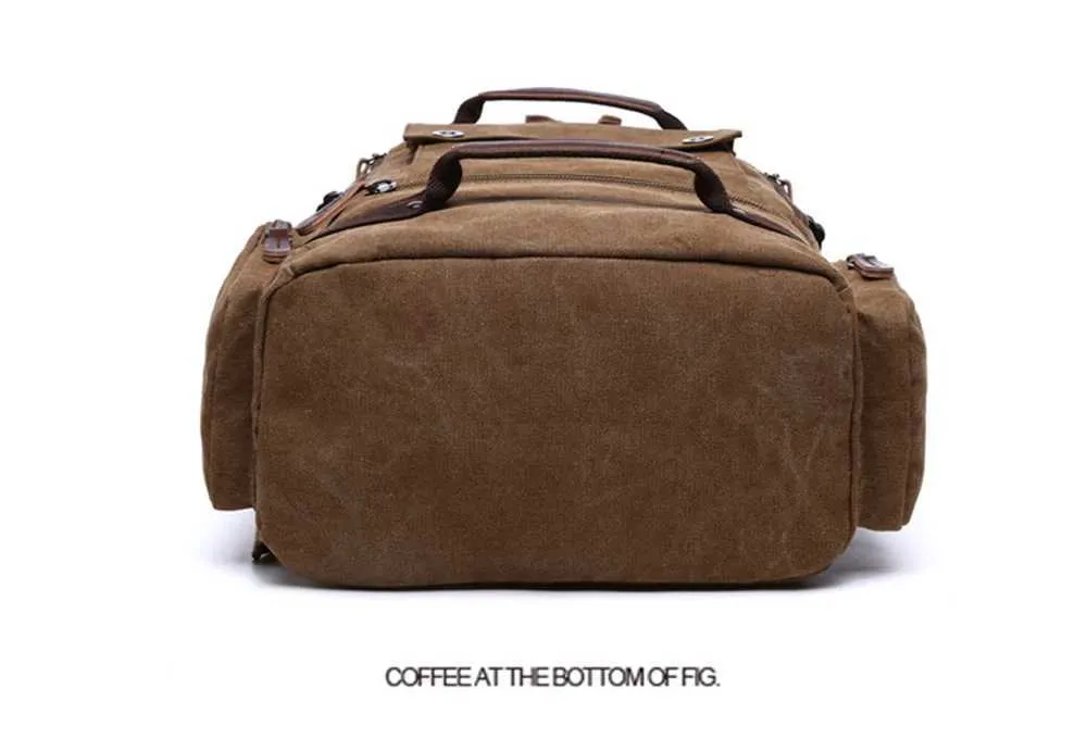 Vintage Canvas Backpack For Men Travel Laptop Rucksack Large_voghion.com