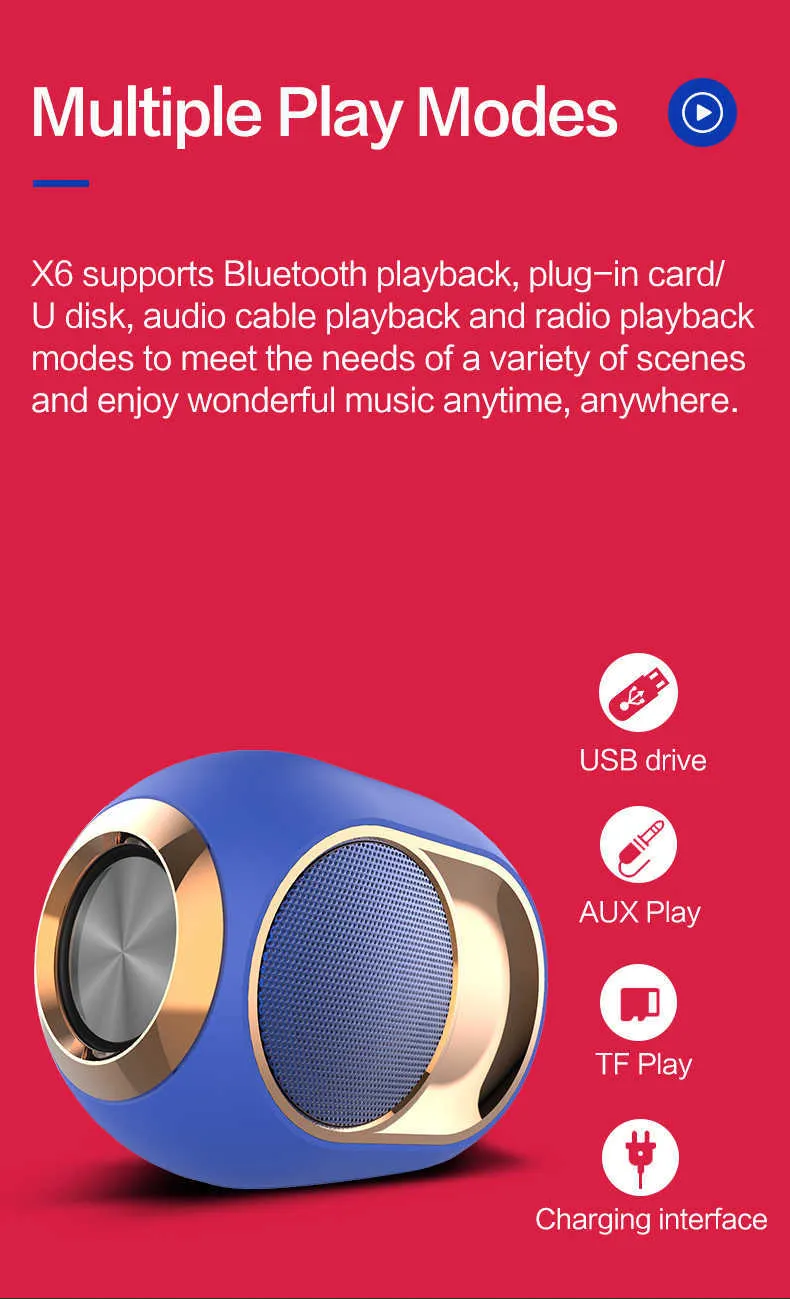 portable High-end Bluetooth Good Quality Audio Wireless Dual Speakers Christmas Gift Speaker_voghion.com