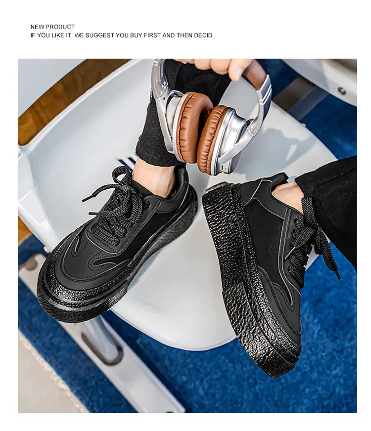 Chaussures basses décontractées à semelle épaisse pour étudiants Four Seasons_voghion.com