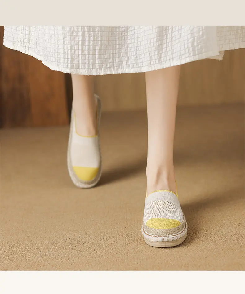 CMY Summer New Fly Woven Shoes Mesh Breathable Straw Fisherman Shoes_voghion.com